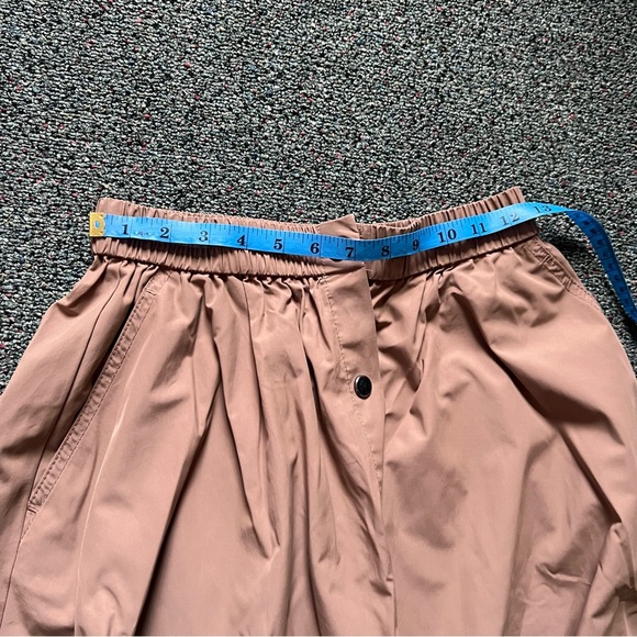 ZARA Tan Camel Khaki Button Down Elastic High-Waist Asymmetrical Midi Maxi Skirt - Picture 16 of 16